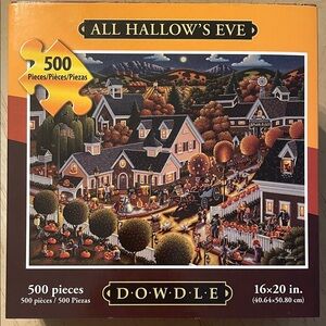 Dowdle All Hallow’s Eve 500-Piece Jigsaw Puzzle – Folk Art by Eric Dowdle